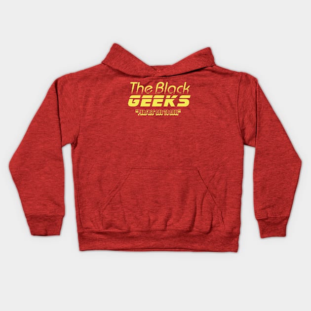 The Black Geeks Phasers Set To Soul - Yellow Kids Hoodie by TheBlackGeeks